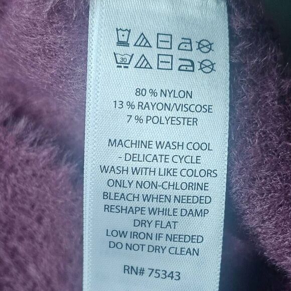 BAILEY 44 Maroon Mock Neck Short Sleeve Pullover Shiny Soft Sweater Size Medium - Picture 7 of 11